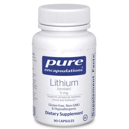 lithium 5mg, pure encapsulations, supplement, the woodlands, theramineral, vitamins, supplements