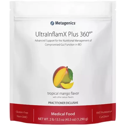ultra inflamx plus 360 mango, ultra inflamx, anti-inflammatory powder, metagenics, the woodlands, vitamins, supplements, theramineral